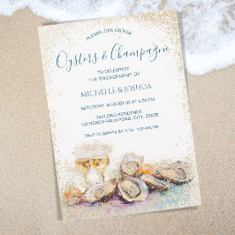 Invitación ostión de verano moderno estilo costero de champán