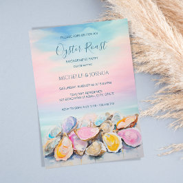 Invitación ostión de verano moderno estilo ribereño pastel