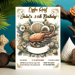 Invitación Ostra de perlas de mariscos de Sea Beach asada 30