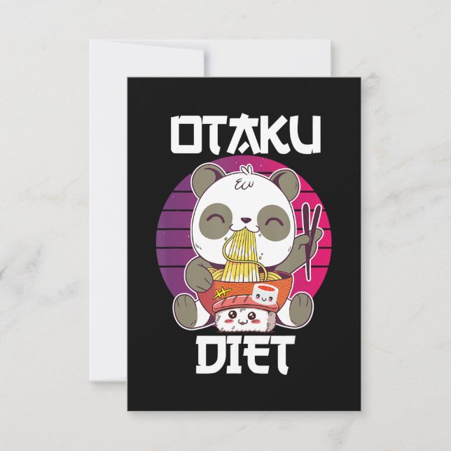 Invitación Otaku Diet Oanda Ramen Sushi Manga CosplayOotaku (Anverso)