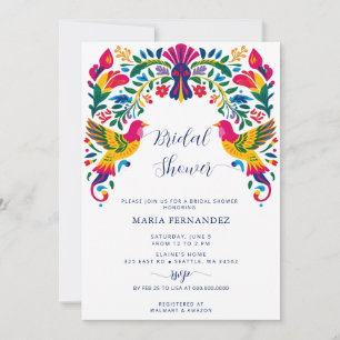 Invitación Otomi Birds Fiesta Mexicana Ducha Bridal