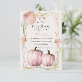 Invitación otoñal a baby shower, calabaza capricho