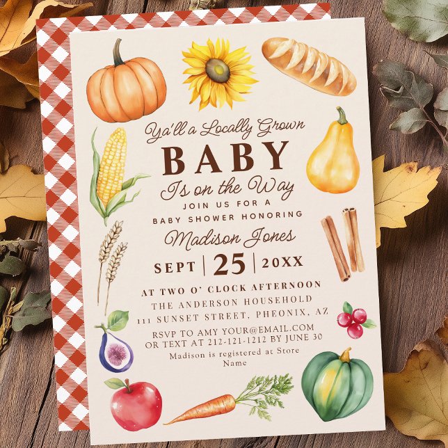 Invitación Otoño Agricultores Cultivados Localmente Comercian (Subido por el creador)