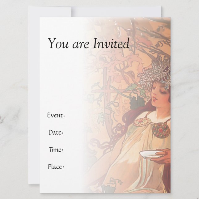 Invitación Otoño - Alphonse Mucha (Anverso)