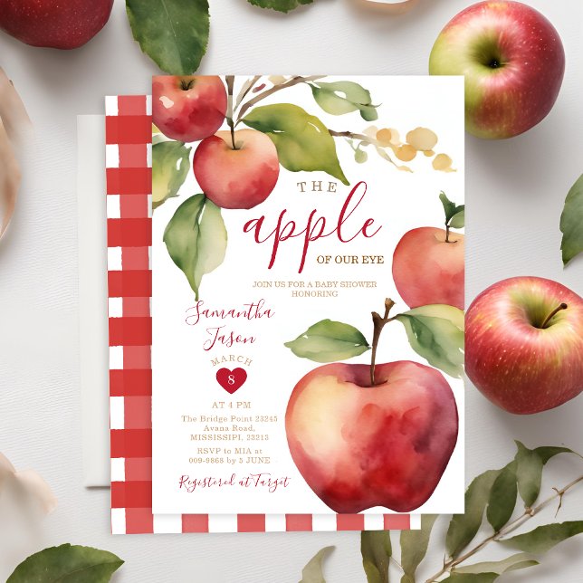 Invitación Otoño Apple de mi ojo invitado de Baby Shower (Subido por el creador)