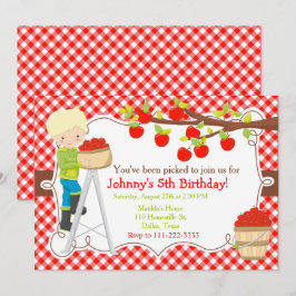 Invitación Otoño Apple Picking Blonde Cumpleaños