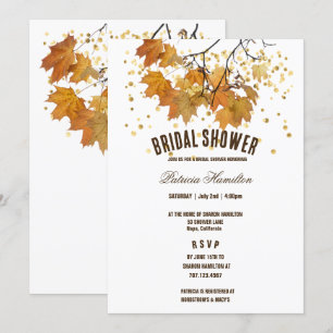 Invitación Otoño artístico deja ducha Boda de novias