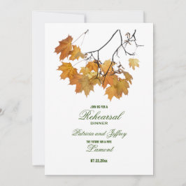 Invitación Otoño artístico deja la cena de ensayo Boda