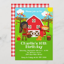 Otoño Barnyard Cumpleaños Chica de piel oscura