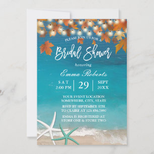 Invitación Otoño Beach Wedding Starfish Bridal Shower
