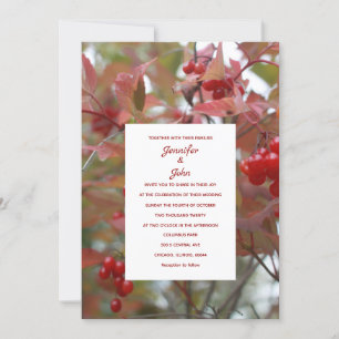 Invitación Otoño Berries foto caída rusa deja Boda
