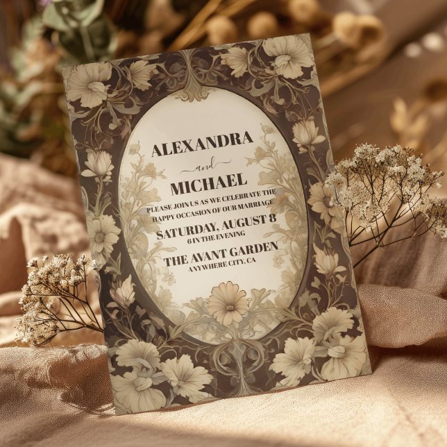 Invitación Otoño Boda antiguo Art Nouveau (Subido por el creador)