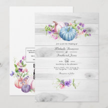 Otoño - Boda de Floral Rústico con Código QR para