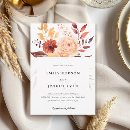 Invitación Otoño Boda Floral Boho