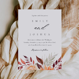 Invitación Otoño Boda Floral Boho