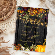 Otoño boda floral de madera de grano rústico de ot