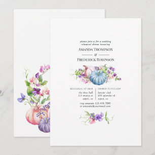 Invitación Otoño - Boda floral otoño Ensayo Cena