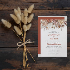 Invitación Otoño Boda floral rústico de Terracota