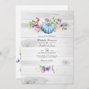Invitación Otoño - Boda RSVP del código QR floral de otoño