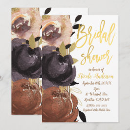 Invitación Otoño Boda Shower Flores Modernas Florales