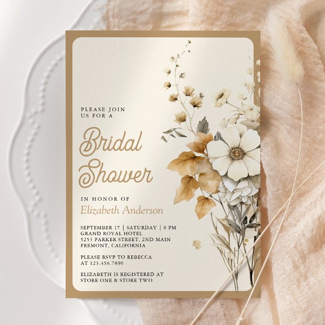 Invitación Otoño Boho Foto de Flores Silvestres Despedida de  (Subido por el creador)