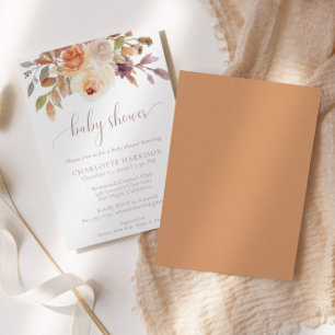 Invitación Otoño Botanical Terracota   Shower de Bebé