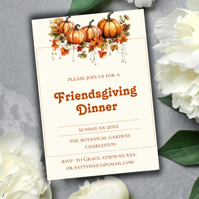 Invitación otoño botánico elegante Amistad (Subido por el creador)