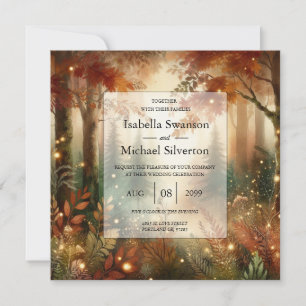 Invitación Otoño Brillante en la Boda del Bosque Encantado
