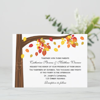 Invitación Otoño Cae Deja Boda