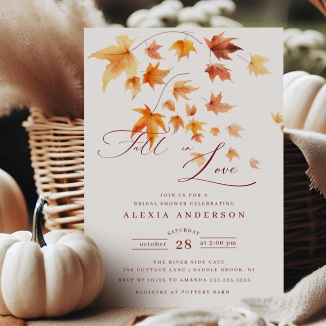 Invitación Otoño Cae Enamorada Ducha De Novias (Subido por el creador)