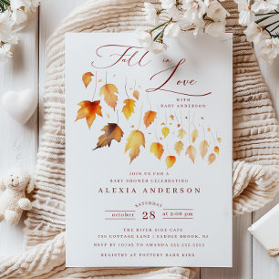 Invitación Otoño Cae Enamorado Baby Shower