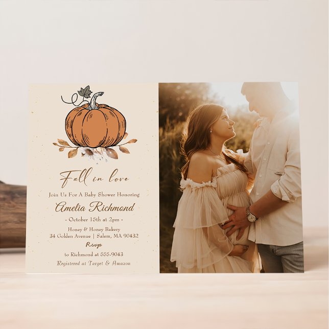 Invitación Otoño Cae Enamorado Foto De Baby Shower (Subido por el creador)