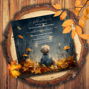 Invitación Otoño Cae enamorado luciérnagas pradera bebé ducha