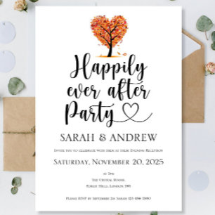 Invitación Otoño Cae Feliz Nunca Después De Que El Boda Fiest