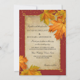 Invitación Otoño Cae Leaf Sale Elegante Boda