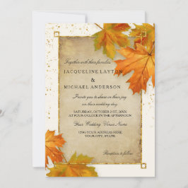 Invitación Otoño Cae Leaf Sale Elegante Boda