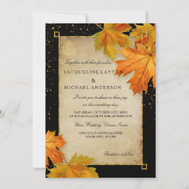 Invitación Otoño Cae Leaf Sale Elegante Boda