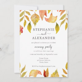 Invitación Otoño Cae Sale De Fiesta De Noche Boda