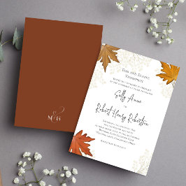 Invitación Otoño Caída Acuarela Sale Personalizado Boda