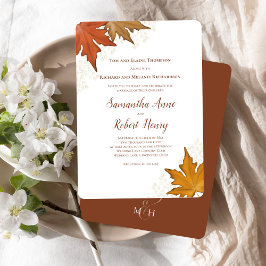Invitación Otoño Caída Acuarela Sale Personalizado Boda