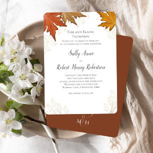 Invitación Otoño Caída Agua Sale Matrimonio Personalizado