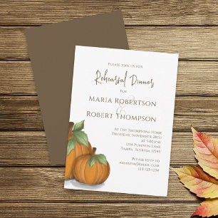 Invitación Otoño Caída Elegante Calabazas Cuto Ensayo Cena