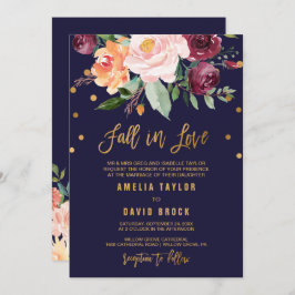 Invitación Otoño Caída Formal Floral Enamorada | Boda de deta