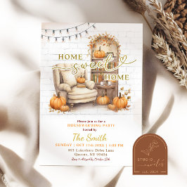 Invitación Otoño Calabaza Hogar Dulce Hogar Inauguración de C