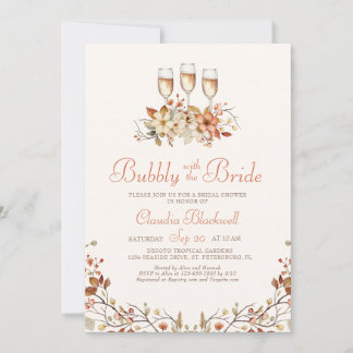 Invitación Otoño Champagne Bridal Shower