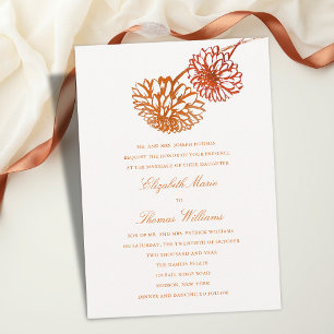 Invitación Otoño Cobre Terracota Clásico Moderno Boda