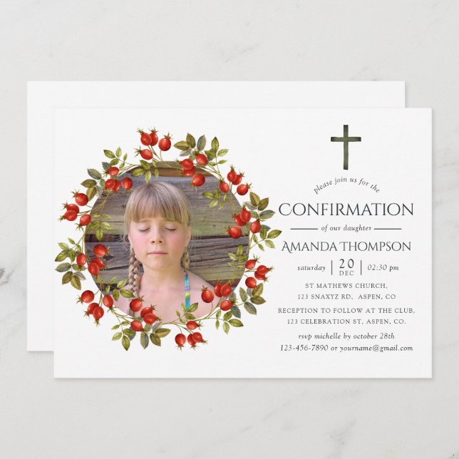 Invitación Otoño - Confirmación de acuarela de otoño (Anverso / Reverso)