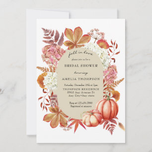 Invitación Otoño cosecha   Ducha de Novia Floral Otoñal