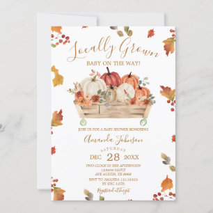 Invitación Otoño cultivado localmente deja Baby Shower de cal