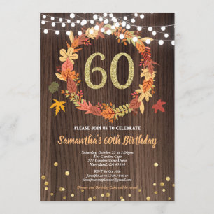 Invitación Otoño cumpleaños número 60 de agradecimiento por d